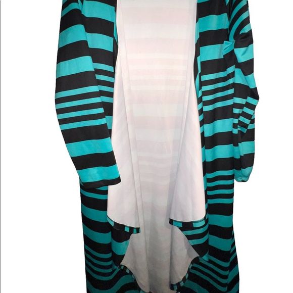 Teal/Black Striped Cardigan - Picture 2 of 5